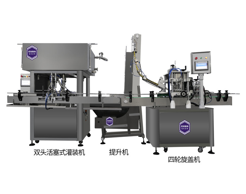 双头活塞式灌装提升四轮旋盖机